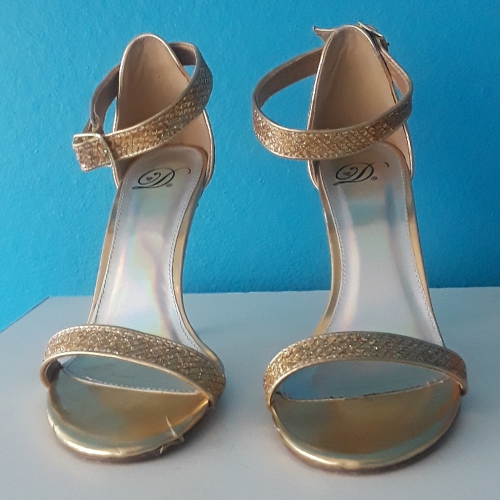 Gold high heels